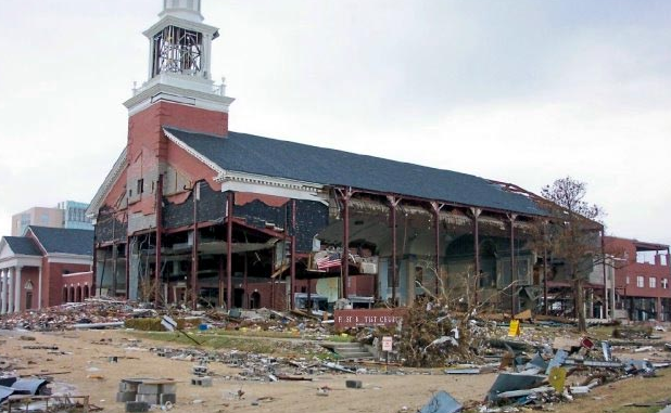 First Baptist Church of Gulfport after Hurricane Katrina