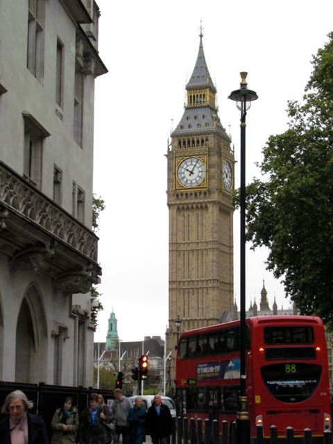 My own personal postcard. Big Ben with a Double Decker bus in the foreground. 