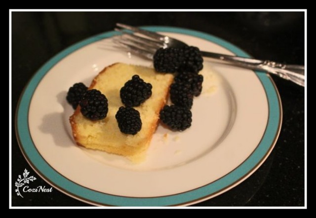Pound Cake with Blackberries