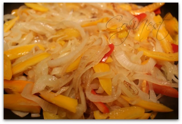 Caramelized Onions with Sautéed Peppers