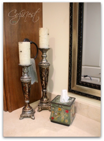 candlesticks with tissue cover