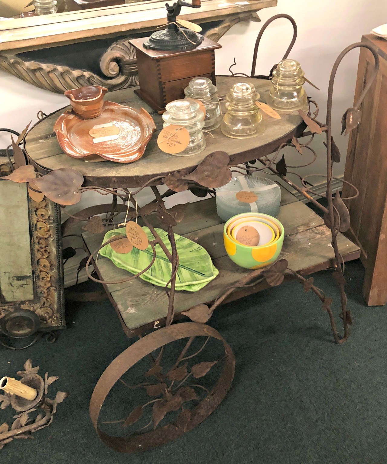 rustic tea cart